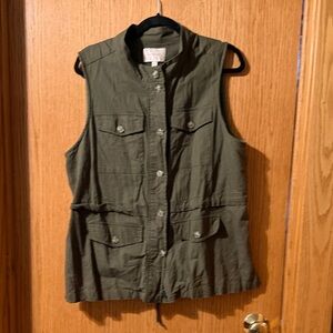 Skies Are Blue Olive Green Utility Vest